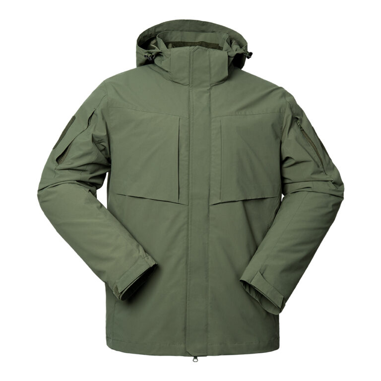 Taktyczna kurtka wojskowa 3 w 1 z bawełny w kolorze armii zielonej