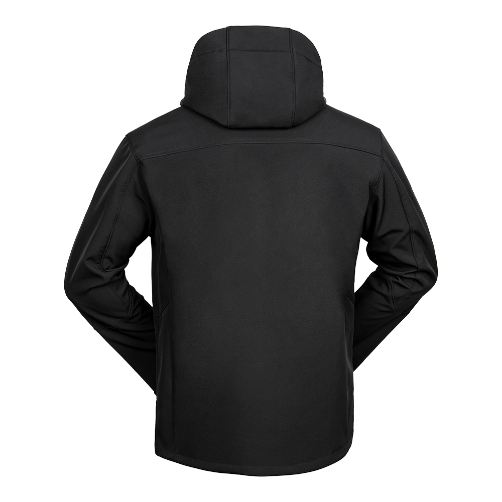 Black Hooded Fleece Military Jacket