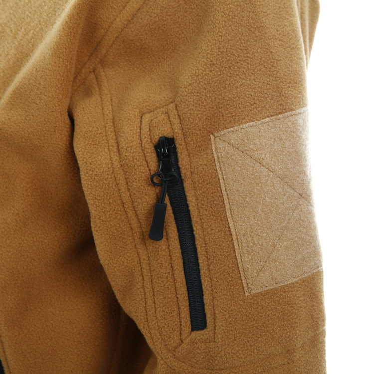 Earth Color Stand Collar Fleece Jacket