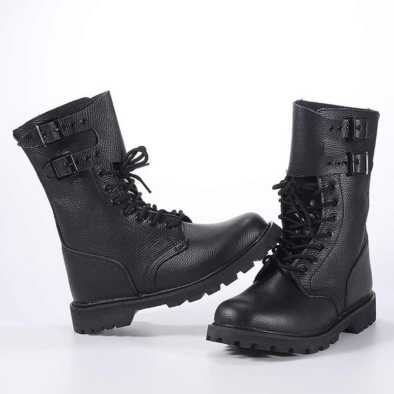 French Leather Tactical Boots Oxford Cloth