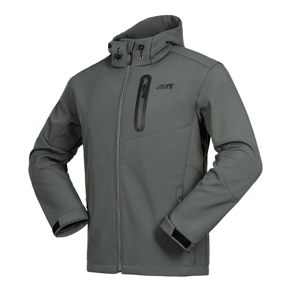 Grey Hooded Fleece Military Jacket