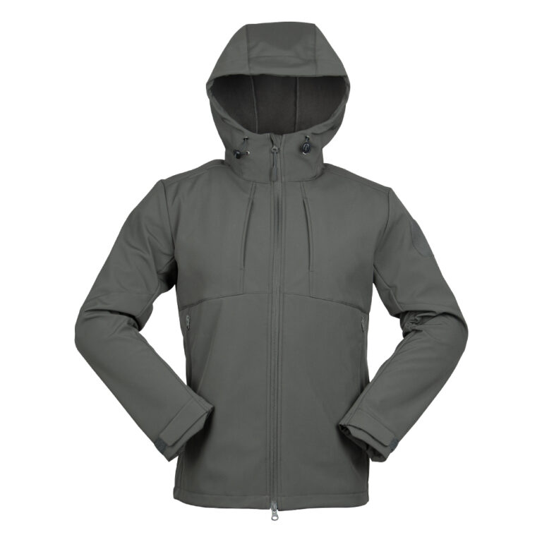 Grize softshell hooded militêre jas