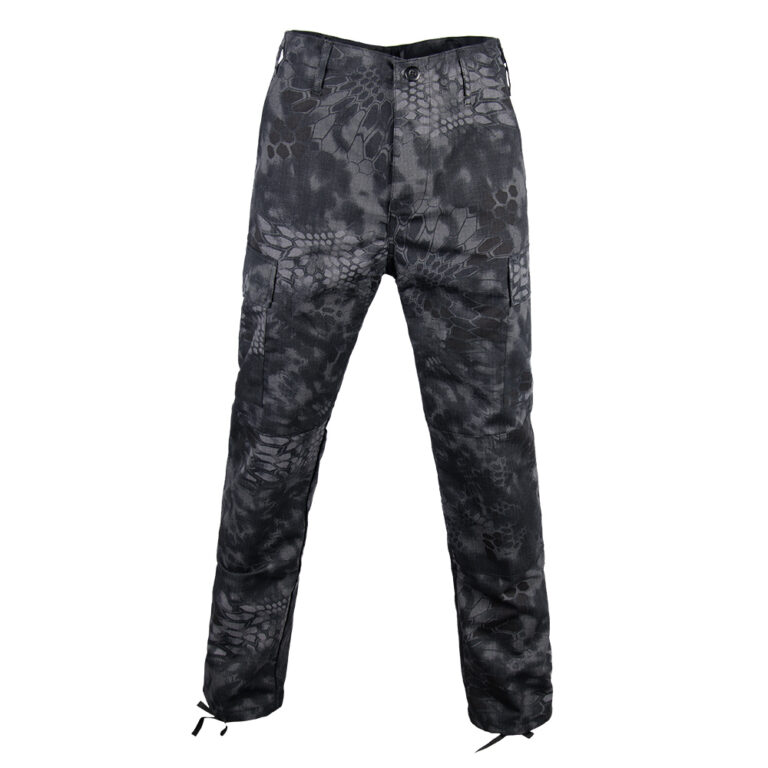 Pantalon d'uniforme militaire de camouflage à motif python noir de la police