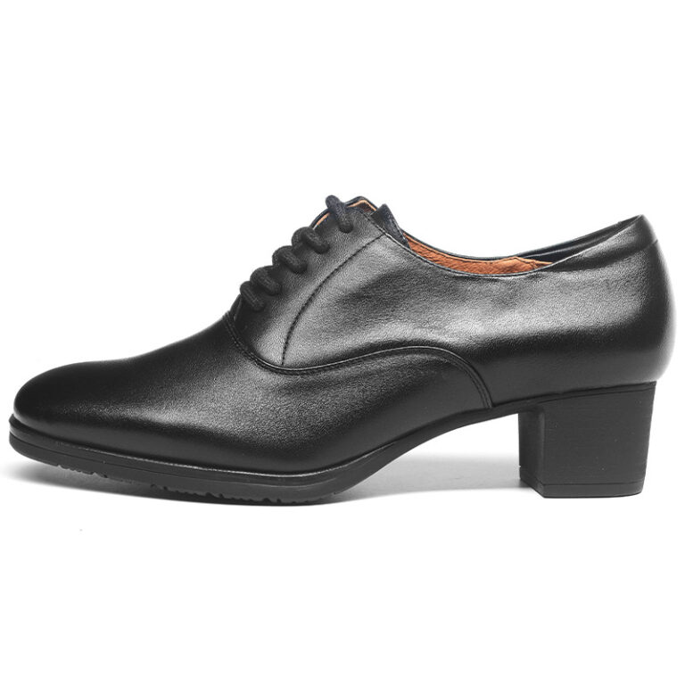 Administrative Unit Women’s Leather Shoes – Heightening Head Layer Cowhide