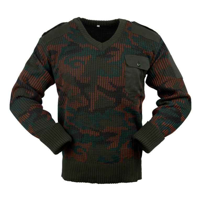 High-Quality Military Sweater with Marine Camouflage Design