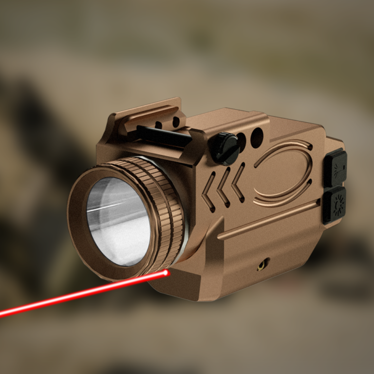 Handhållen taktisk ficklampa Jakt Laser Sight Combo | Röd & grön laser, 1000 lumen ficklampa