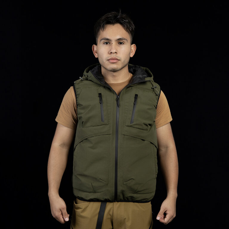 Tactical Outdoor Hooded Down Vest – Water-Resistant, Windproof, Warm