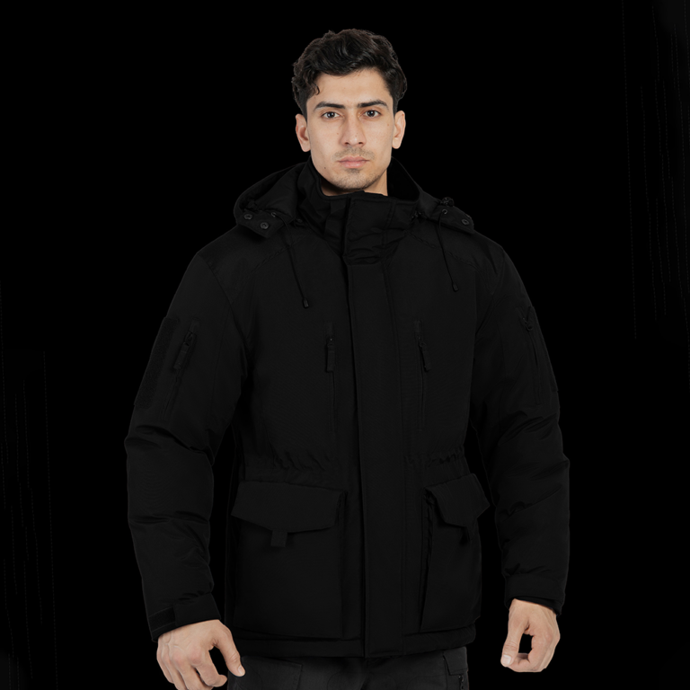 Black Tactical Outdoor Cotton Jacket