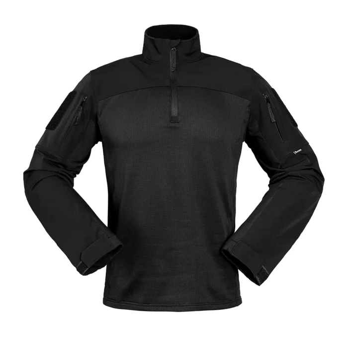 Tactical Combat Shirt – Black Military Uniform Top Classic black tactical combat shirt featuring ripstop fabric, adjustable cuffs, and arm zipper pockets. Designed for durability and comfort.