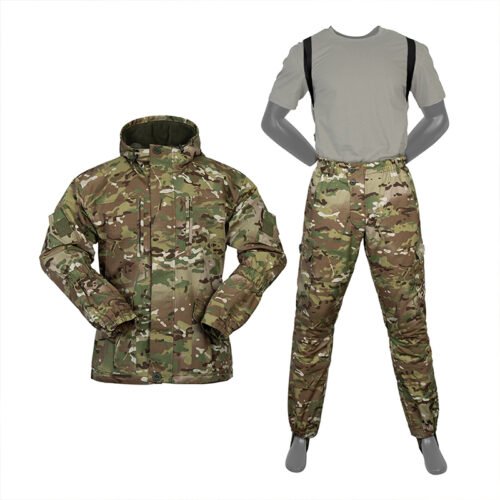 Cold-resistant Gorka suit in CP camouflage, including insulated jacket and pants, designed for outdoor survival, hiking, and tactical use.