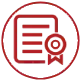 Certification icon showing Fronter compliance with ISO, CE and military uniform quality standards