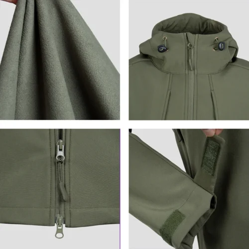 Wholesale Lightweight Tactical Softshell Jacket with Hood – Spring & Autumn Outdoor Jacket - Image 5