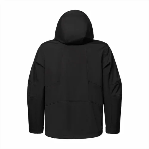 Classic black light spring jacket made with breathable, waterproof fabric. Functional chest pocket and secure storage design for outdoor and urban use.