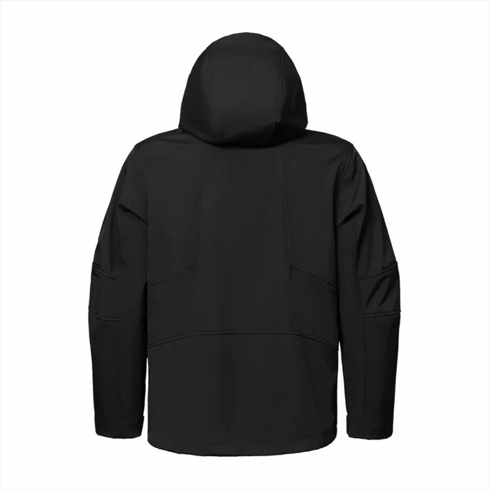 Classic black light spring jacket made with breathable, waterproof fabric. Functional chest pocket and secure storage design for outdoor and urban use.