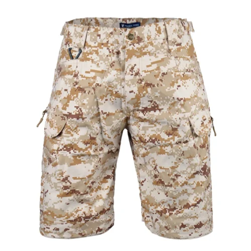 Pantaloni cargo mimetici – Pantaloncini tattici IX7 con tasche multiple e cintura regolabile - Immagine 3