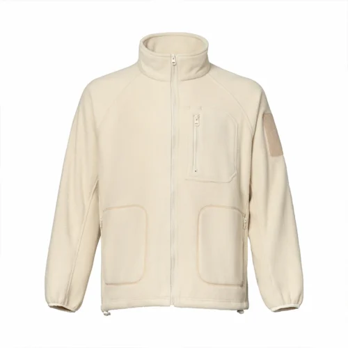 Khaki men’s polar fleece jacket with high collar and multiple pockets. Designed for warmth, mobility, and everyday tactical use.