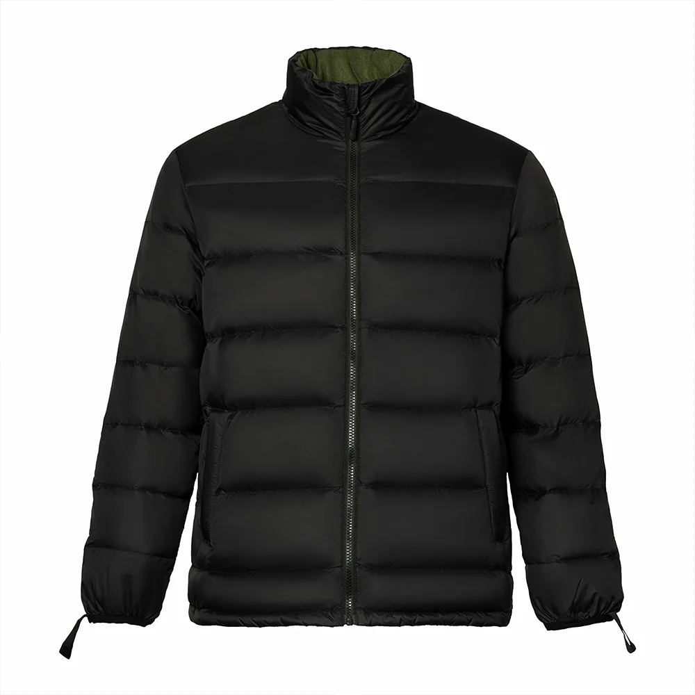 Men’s lightweight down jacket with full front zipper and smooth shell finish. Easy to pack, warm, and ideal for travel or outdoor use.