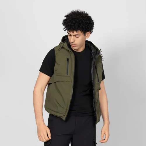 Wholesale Insulated Vest with Hood for Men | Water-Repellent Outdoor Down Gilet - Image 4