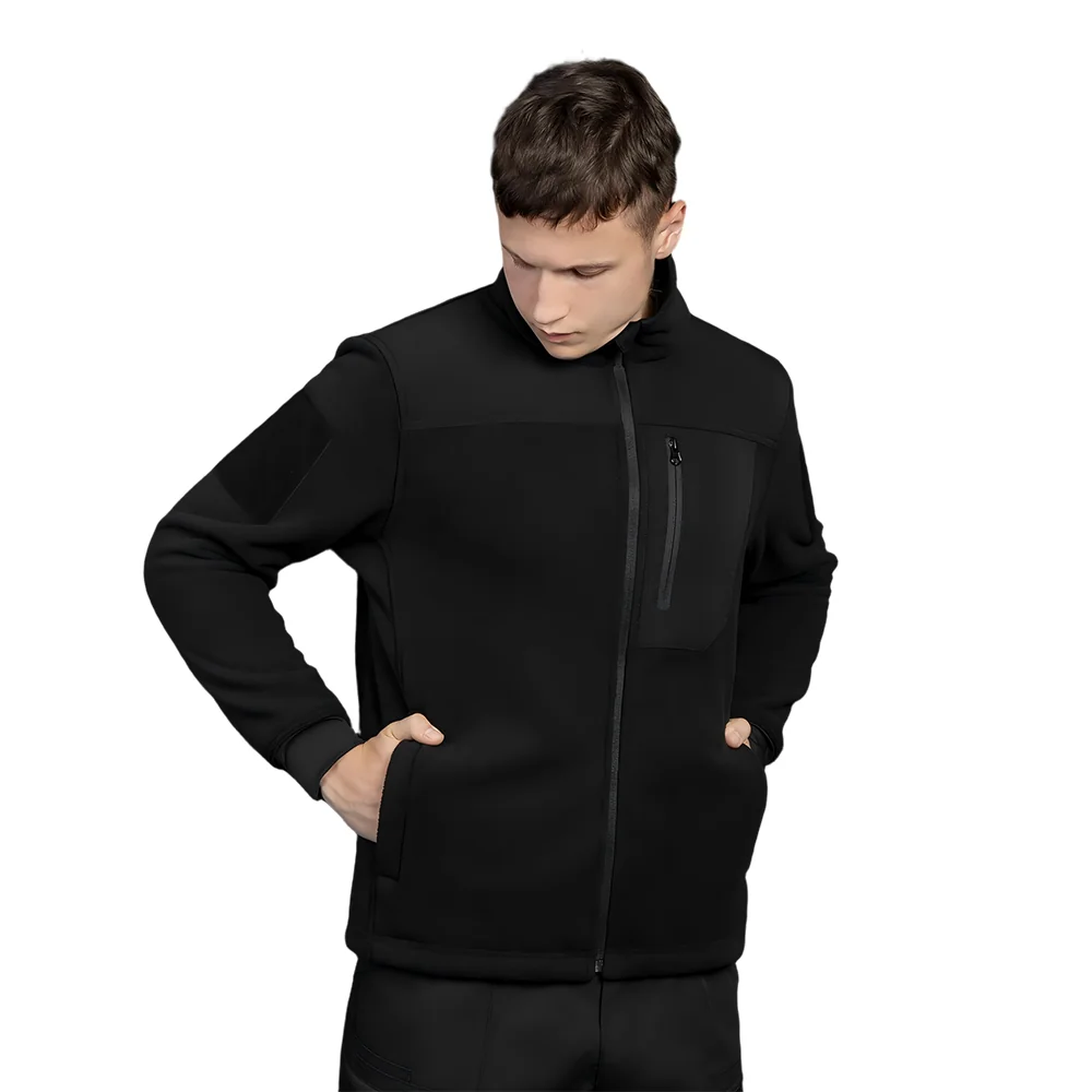 Men’s outdoor polar fleece jacket with front zipper and chest pocket. Designed for comfort, insulation, and tactical performance.