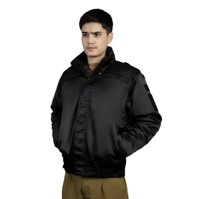 Black Tactical Jacket – Men’s 3 in 1 Duty Coat with Insulated Liner Full black tactical jacket featuring detachable liner and weatherproof outer shell. Perfect for police, security, or tactical applications.
