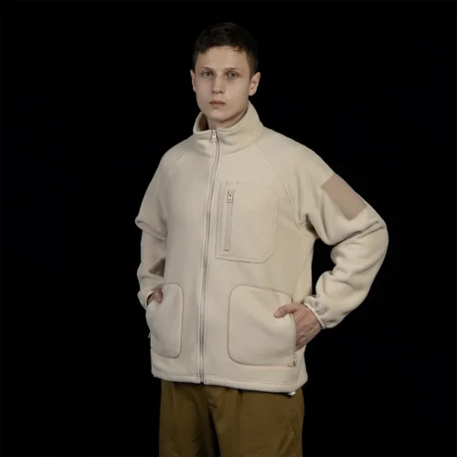 Wholesale Mens Polar Fleece Jacket – Warm Outdoor Tactical Fleece with Stand Collar - Image 2