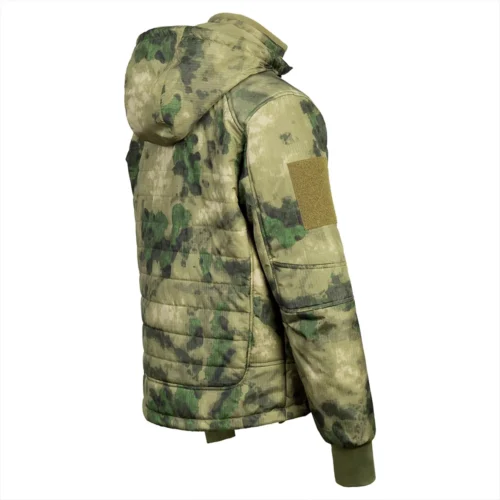 FG camo tactical winter jacket built for warmth and mobility. Lightweight insulation with water-resistant shell for outdoor tactical use.