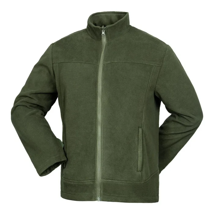 Army green polar fleece jacket designed for warmth and versatility. Can be worn as a standalone fleece coat or as an inner layer for 3-in-1 jackets.