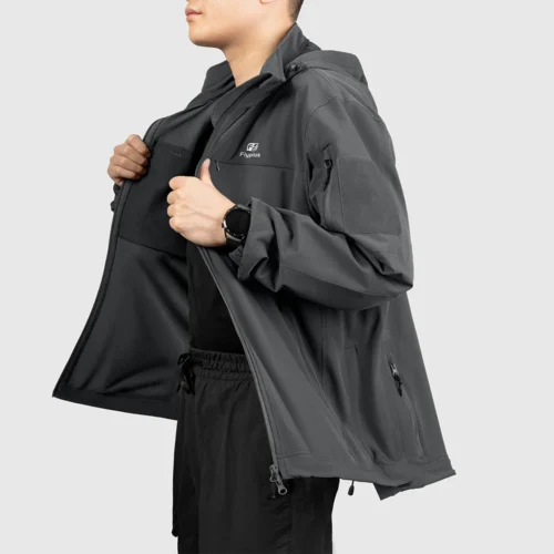 Wholesale Lightweight Jacket – Men’s Outdoor Windproof Waterproof Hooded Coat - Image 3