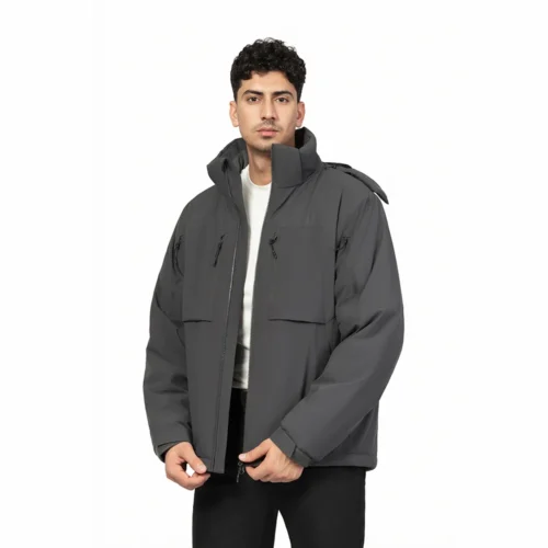 Wholesale Winter Waterproof Jacket for Men | Outdoor Fleece Cotton Hooded Coat - Image 4