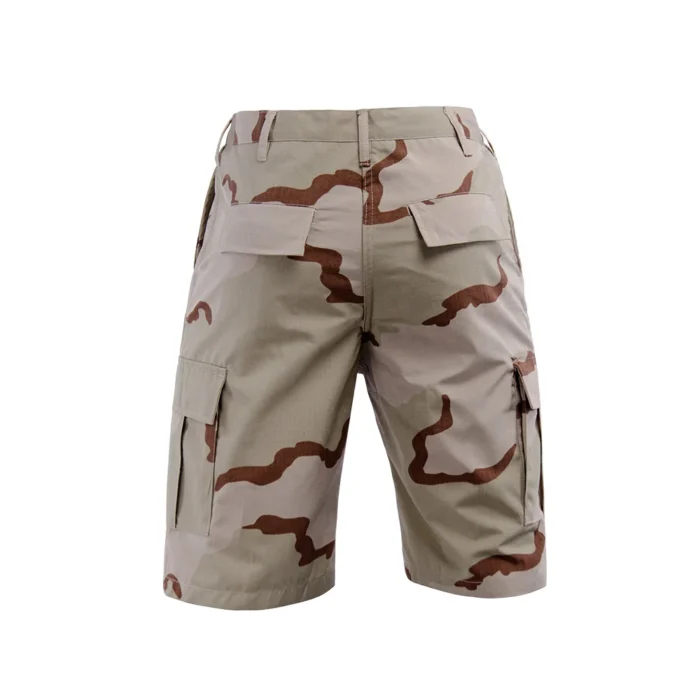 Durable cotton-blend tactical shorts with desert camo pattern. Multi-pocket design, perfect for field work, hiking, and military supply.