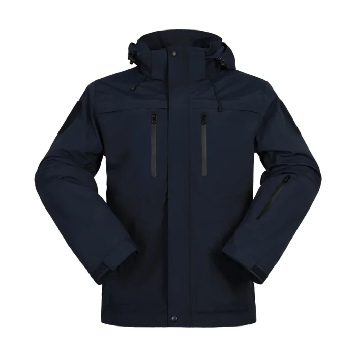 Winter Tactical Coat – Navy Blue Waterproof Outdoor Jacket Navy blue winter tactical coat with insulated liner and weatherproof shell. Designed for comfort and protection during cold tactical operations.