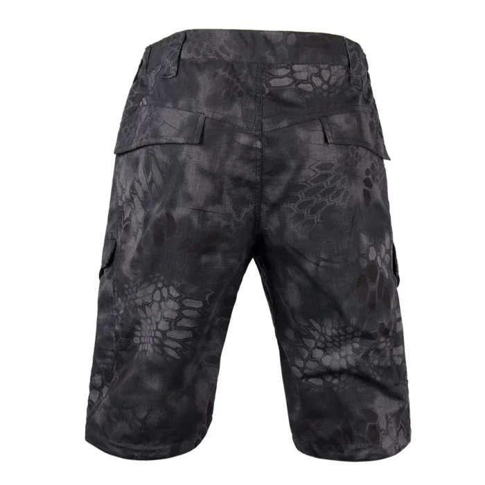 Black python camo tactical pants featuring Teflon™ coating, gusseted crotch, and reinforced stitching. Designed for military, airsoft, and outdoor use.