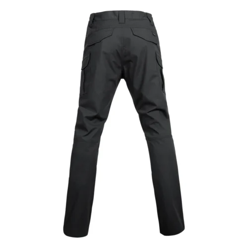 Back view of iron gray hiking pants showing reinforced stitching and multiple pockets for outdoor workers and hikers.