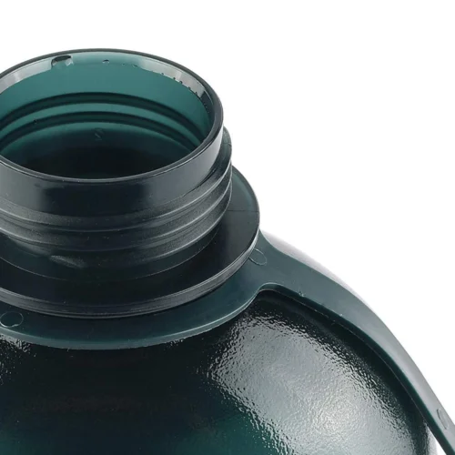 Close-up detail of the leak-resistant lid and reinforced bottle mouth on our military water bottle.