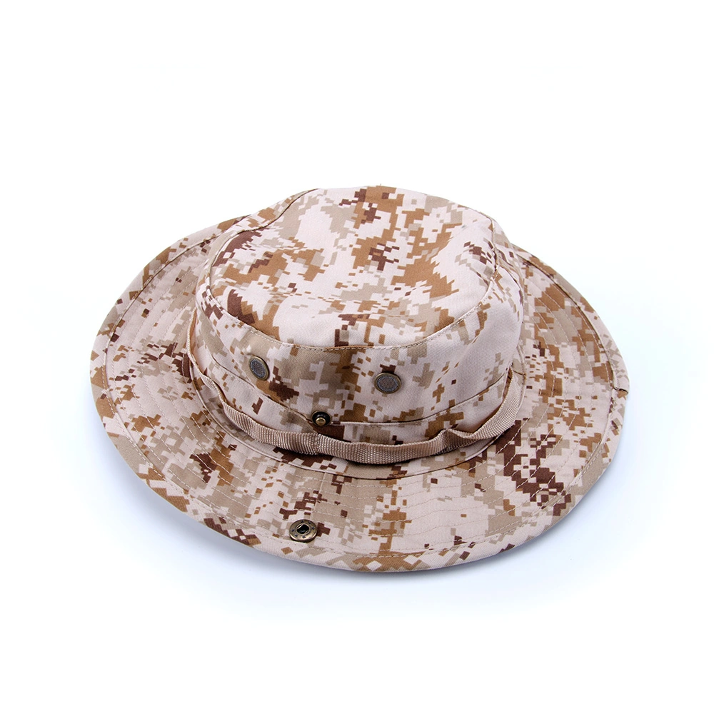 Desert digital camouflage boonie hat built with durable ripstop material and metal eyelets. Ideal for desert operations, patrol use, and OEM bulk production.