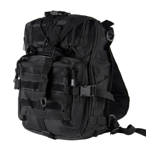 High-performance tactical backpack featuring MOLLE webbing, adjustable straps, and reinforced construction for military and outdoor use.
