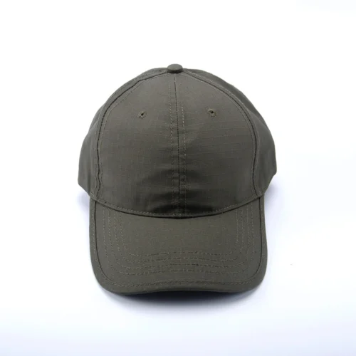 Durable olive green tactical cap made from ripstop fabric. Lightweight, breathable, and ideal for military, police, and outdoor field use.