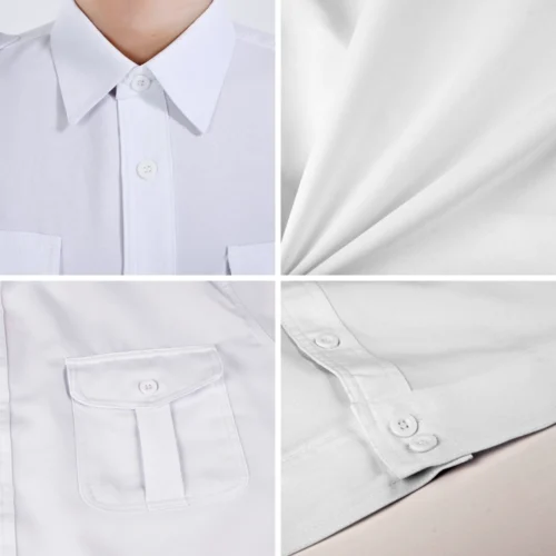 Security Uniform Shirt Details – Fabric, Stitching & Pocket Close-Up