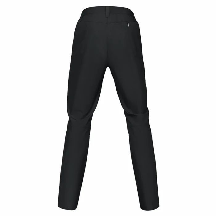 Black waterproof tactical pants for men designed with stretch ripstop fabric and zip pockets, ideal for hiking, camping, and everyday outdoor use.