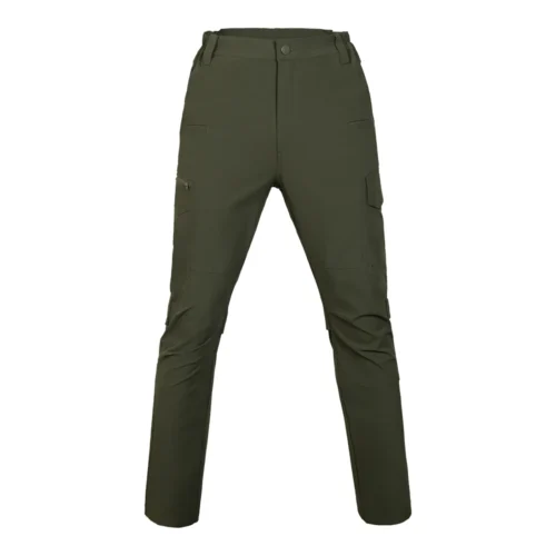 Front view of lightweight tactical pants designed with a slim ergonomic fit, lightweight fabric, and tactical structure suitable for outdoor and field use.