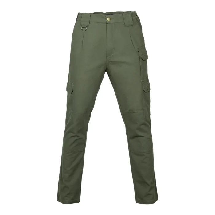 Army Green Tactical Casual Pants Front View – Everyday Tactical Style Front view of army green tactical casual pants featuring a clean design, comfortable fit, and functional pockets suitable for daily wear and outdoor work.
