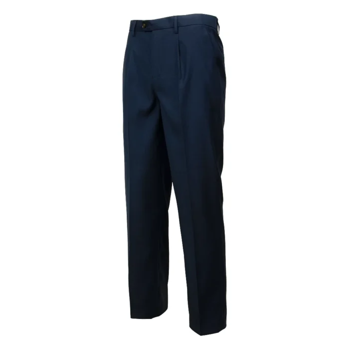 Navy blue security officer uniform pants featuring a straight-leg cut, clean front pleats and durable fabric for long-term professional use.