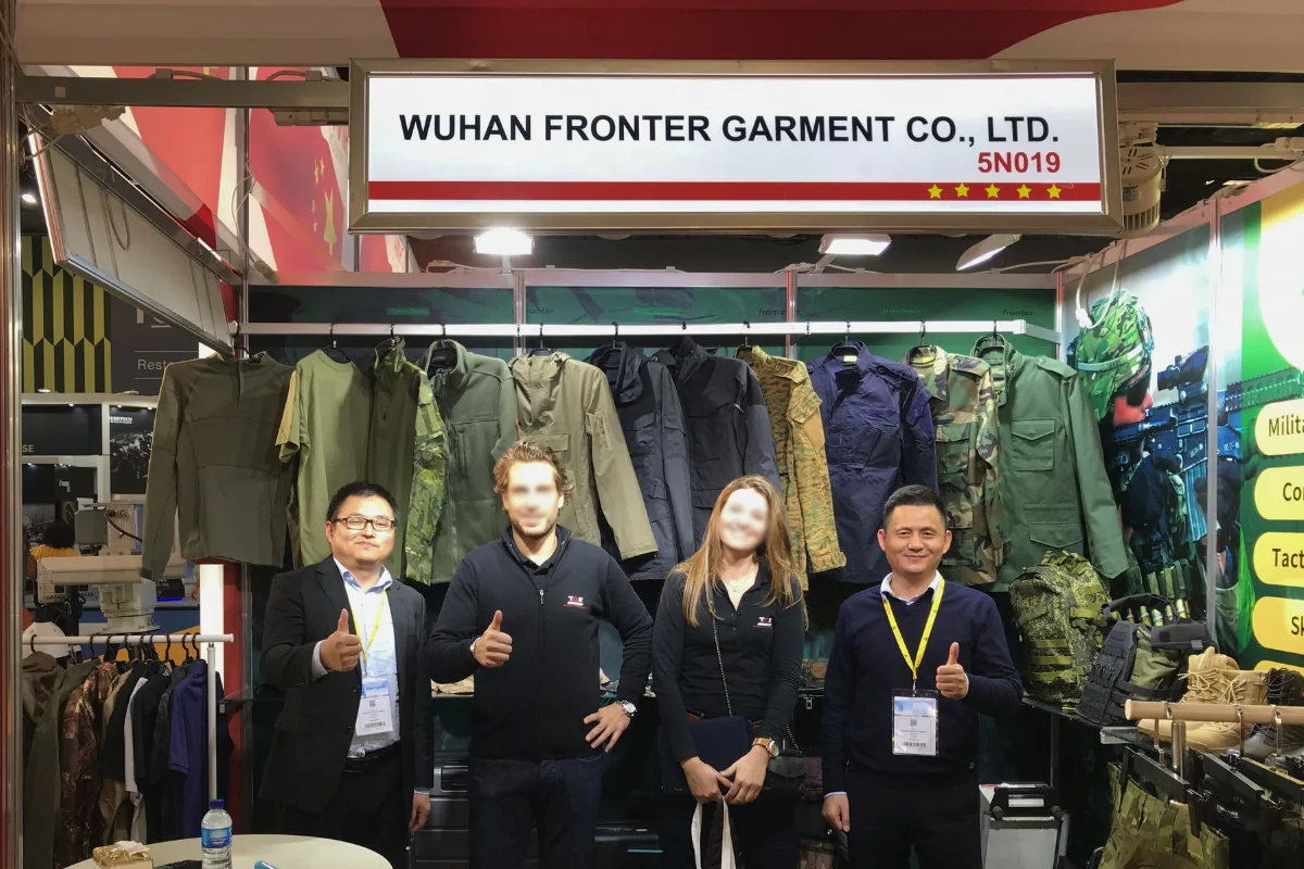 WHfronter military uniform manufacturer team with international buyers at Milipol Paris 2019 exhibition