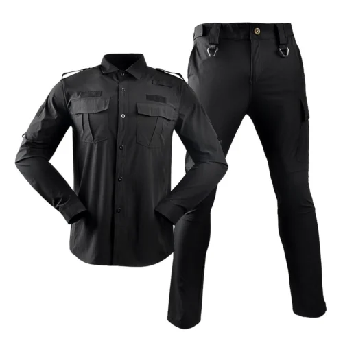 Security Uniform front view showing professional design for security guards, facility teams, and project use.