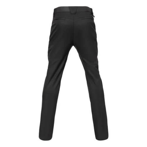 Black outdoor hiking pants back view showing clean design and secure rear pockets
