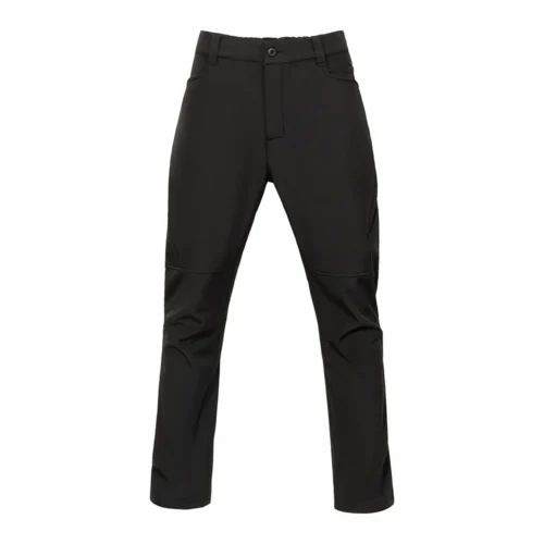 Front view of black lightweight tactical pants designed for durability and flexibility, ideal for military training, outdoor work, and tactical missions.