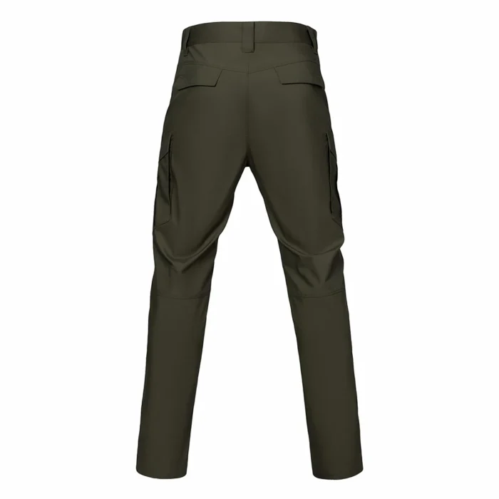 Stretch Tactical Pants – Olive Green Back View | Tactical Utility Fit