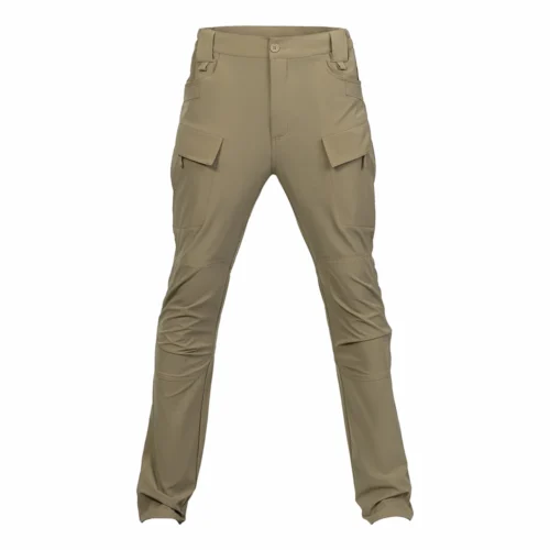 Tactical Cargo Pants Khaki – Front View Lightweight Fit