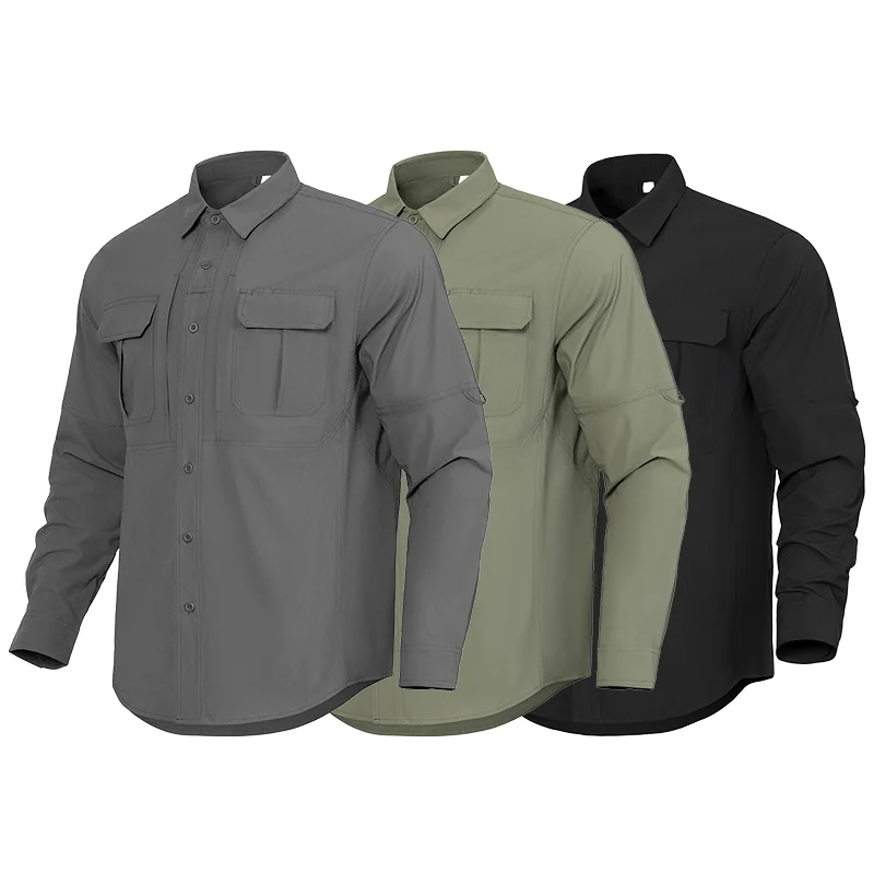 Tactical Shirt available in green, gray and black color options for bulk supply and OEM programs.
