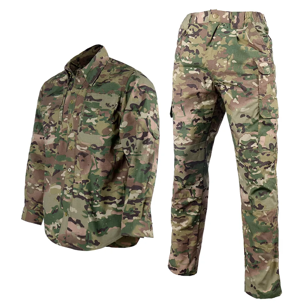 Camouflage tactical field uniform reference for military and law enforcement programs. Supports camouflage matching, material selection, and construction adjustments for consistent production.